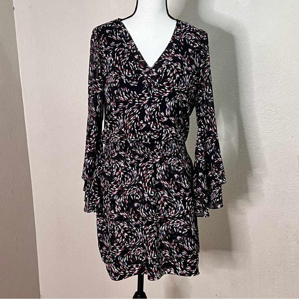 WHBM black scattered print mini dress - Picture 3 of 10
